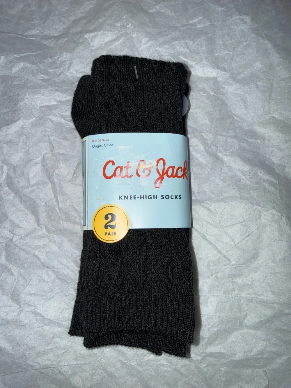 Cat & Jack Black Knee-High Socks — 2-Pack